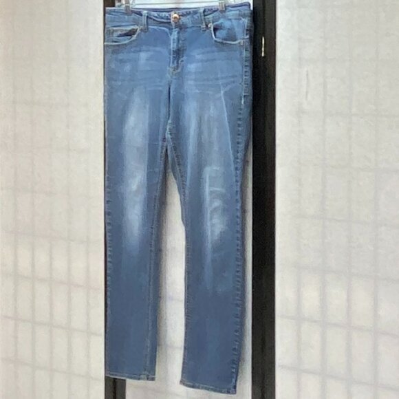 Jordache Mid Rise Embroidered J Pockets Faded Skinny Stretch Denim Jeans 12 - Picture 4 of 13